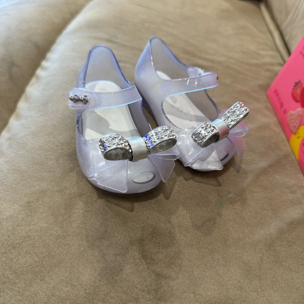 Mini Melissa Mini Ultragirl CLEAR GLITTER Stars Mary Jane Shoes